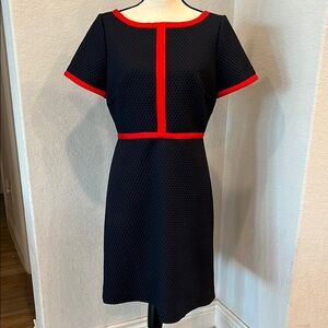 J. Crew Navy and Red Sheath Mini Dress for Work